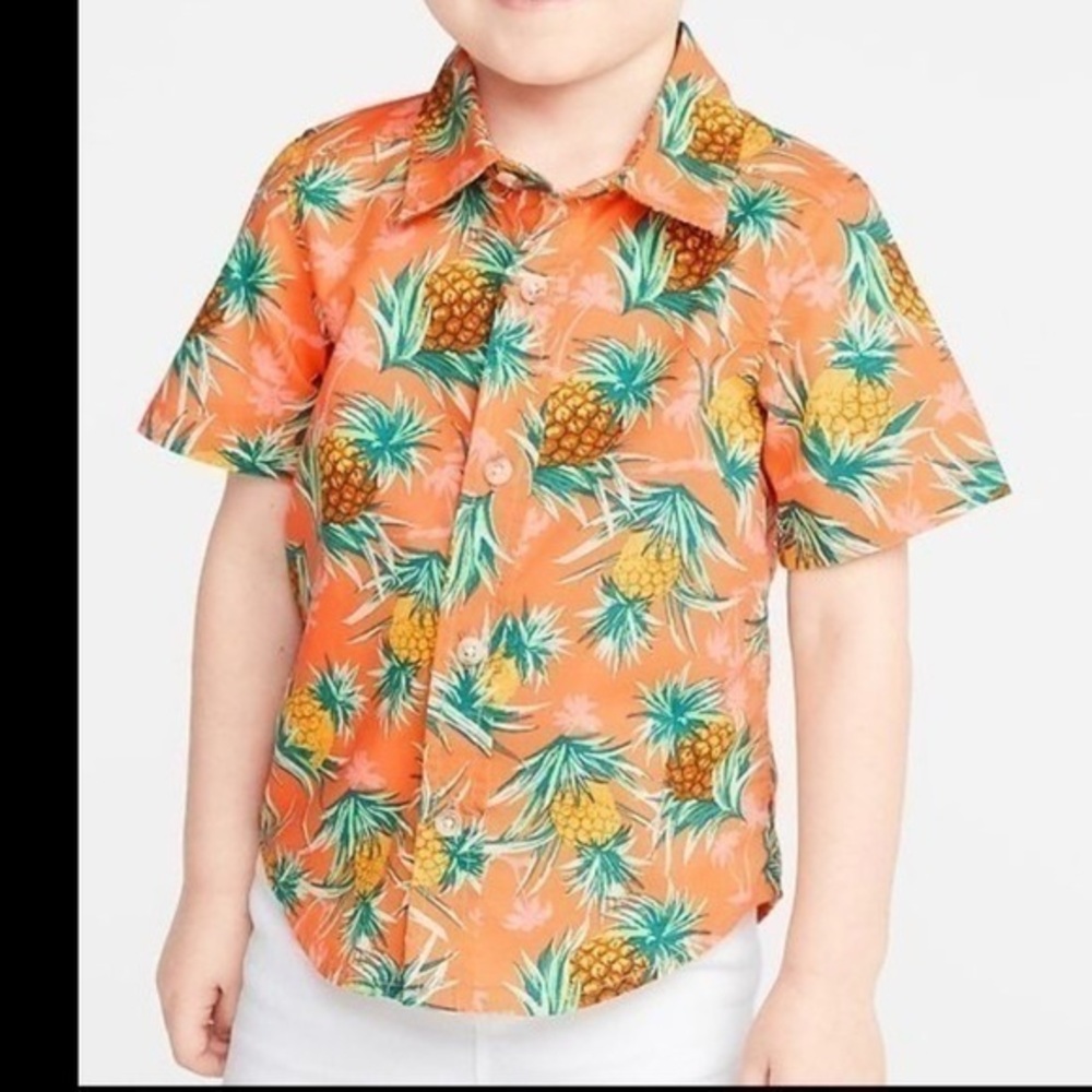OLD NAVY Toddlers' Built-In Flex Pineapple-Print Shirt size 12-18M